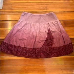 Maroon ombré free people skirt